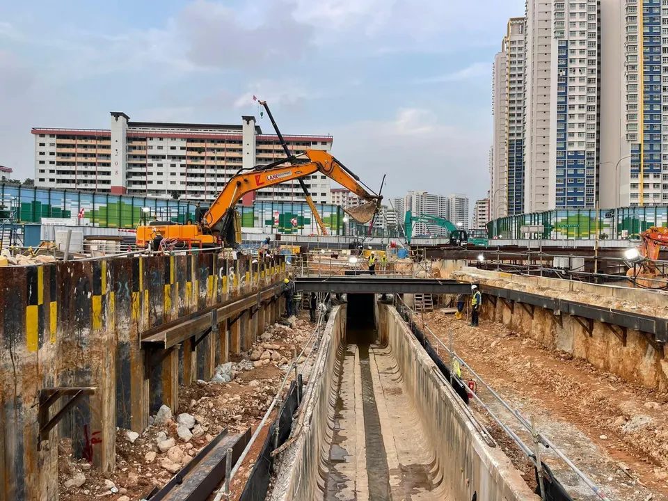 Excavation works at a Singapore construction site